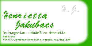henrietta jakubacs business card